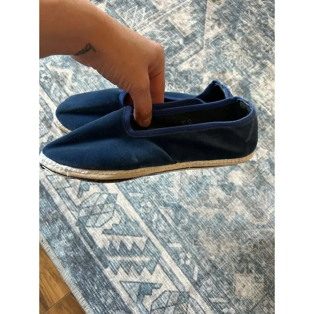 DROGHERIA CRIVELLINI Classic Velvet Loafers - Blue, Size 38 - Picture 6 of 6